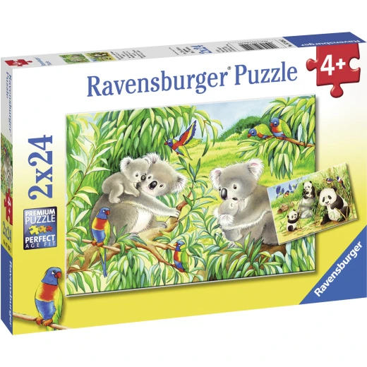 Ravensburger Sweet Koalas and Pandas Puzzle 2x24pc Ravensburger Sweet Koalas and Pandas Puzzle 2x24pc