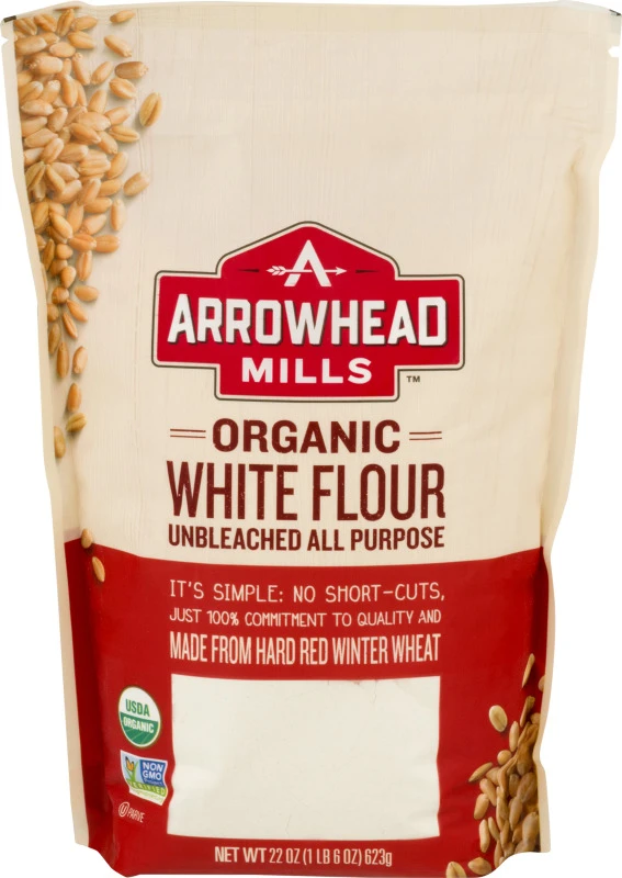 Arrowhead Mills - طحين أبيض عضوي غير مبيض 623 جم - أرو هيد ميلز