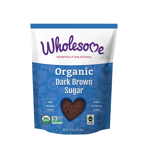 Wholesome Organic Dark Brown Sugar, Fair Trade, Non GMO & Gluten Free 680g