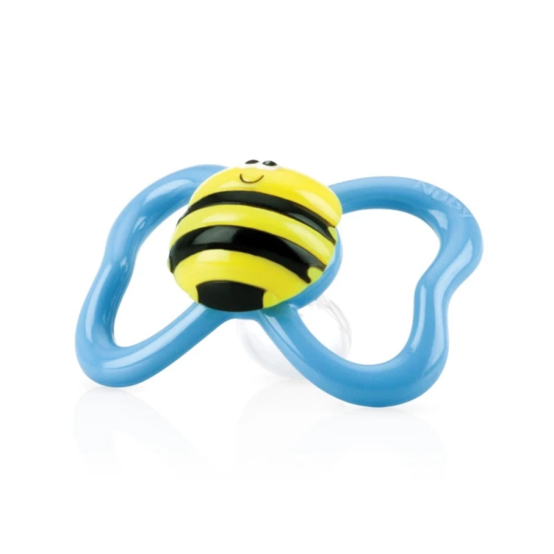 Nuby Pacifiers 3D Bug 6-18m, Light Blue - نوبي