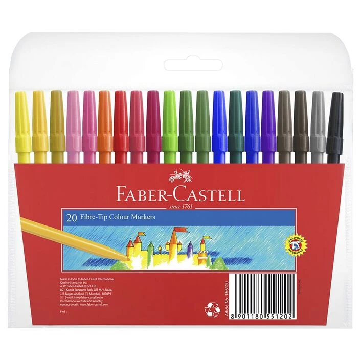 Faber-Castell Fibre Tip Markers 20 Pack - فابر كاستل