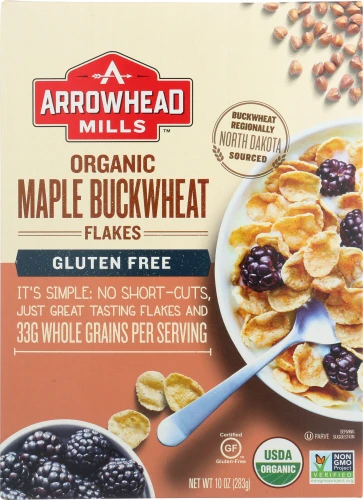 Arrowhead Mills, رقائق الحنطة السوداء القيقب العضوية، خالية من الغلوتين، 283 جم - أرو هيد ميلز