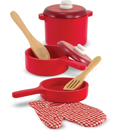 Melissa And Doug Deluxe Wooden Kitchen Accessory Creative Kids Play Pots Pans - Melissa &amp; Doug - Image 3