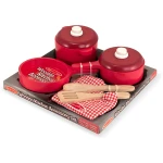 Melissa And Doug Deluxe Wooden Kitchen Accessory Creative Kids Play Pots Pans - Melissa &amp; Doug