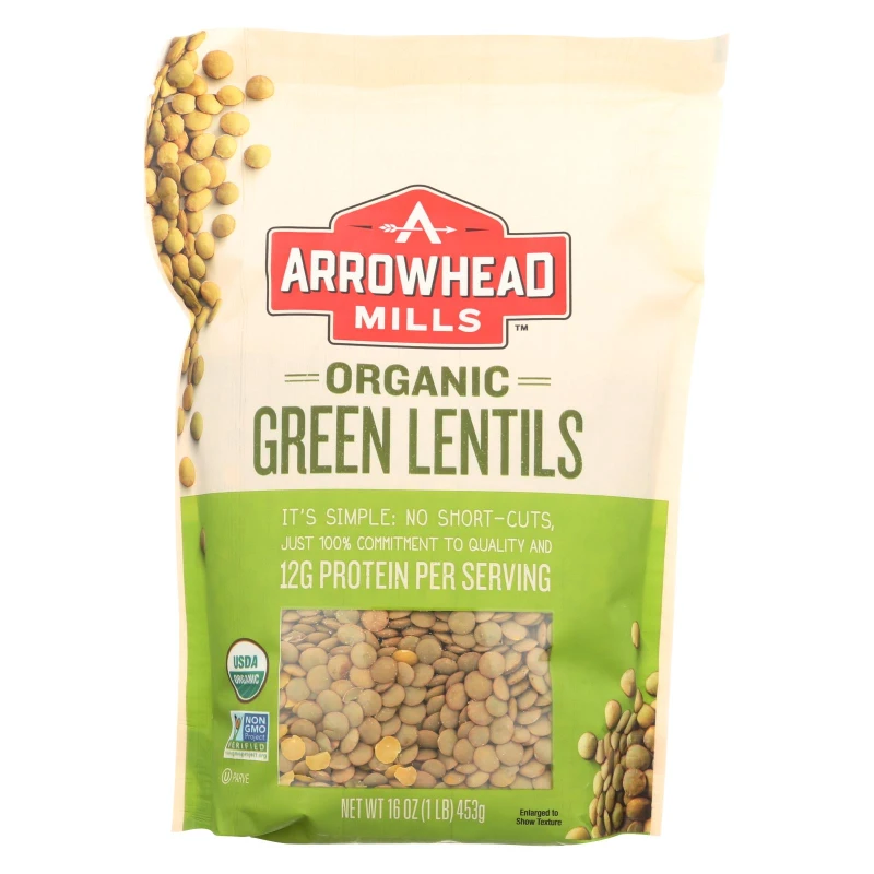 Arrowhead Mills عدس أخضر عضوي 453 جرام - أرو هيد ميلز