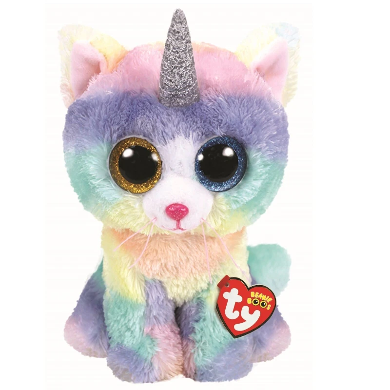 Beanie Boos Cat Heather Horn Pastel Med - Ty