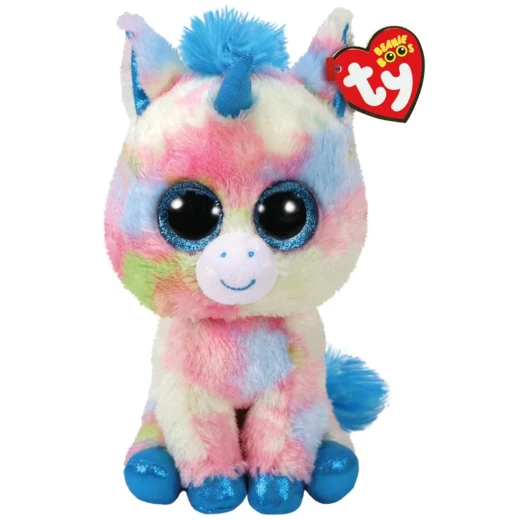 Ty Blitz Unicorn with Glitter Eyes, Plush Beanie Boo Plush Soft Toy – Blue/Multicoloured 42 cm Ty Blitz Unicorn with Glitter Eyes, Plush Beanie Boo Plush Soft Toy – Blue/Multicoloured 42 cm