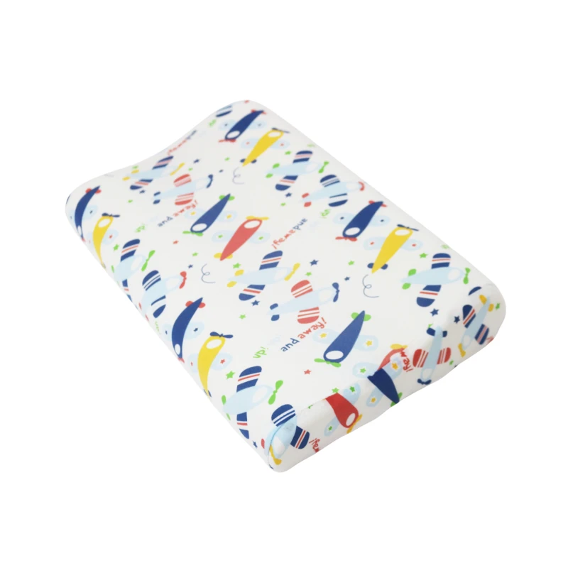 Memory Foam Contour Pillow for Baby Printed Orthopedic Pillow, White