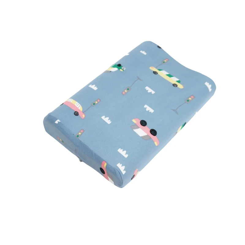 Memory Foam Contour Pillow for Baby Printed Orthopedic Pillow, Blue