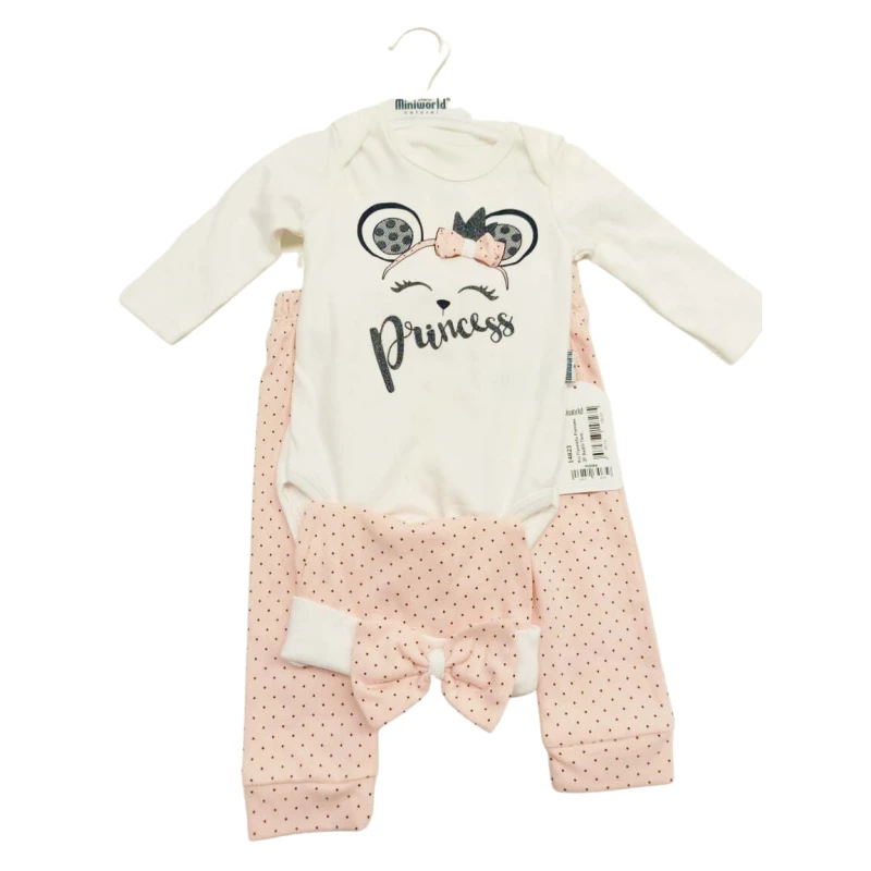 Miniworld Body White and Peach Princess 3-6 Months - ميني وراد ناتشورال