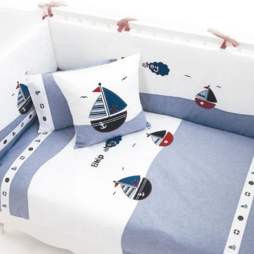 Funna Baby Bed Set 8pcs Marine, 70x140 cm, Blue - فونا بيبي - Image 2