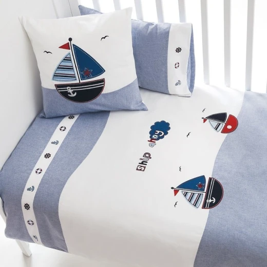 Funna Baby Bed Set 8pcs Marine, 70x140 cm, Blue - فونا بيبي - Image 3