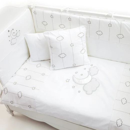 Funna Baby Bed Set 8pcs Luna Chic, 70x140 cm, Silver - فونا بيبي - Image 4
