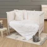 Funna Baby Bed Set 8pcs Luna Chic, 70x140 cm, Silver - فونا بيبي