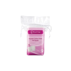 Flormar 50-Piece Square Cotton Pads For Facial White
