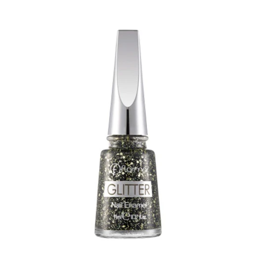 Flormar Glitter Nail Enamel GL05 Black Diamonds 11ml Flormar Glitter Nail Enamel GL05 Black Diamonds 11ml