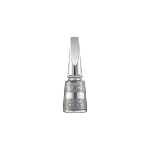 Flormar Glitter Nail Enamel Gl14 holographic Silver