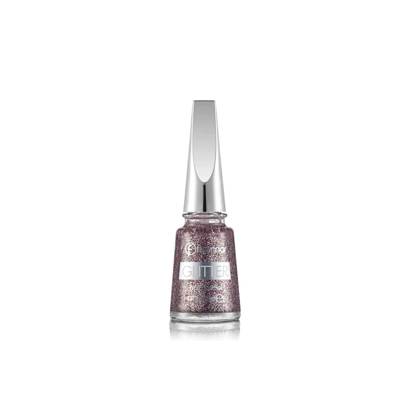 Flormar Glitter Nail Enamel GL15 Red In Silver 11ml - فلورمار