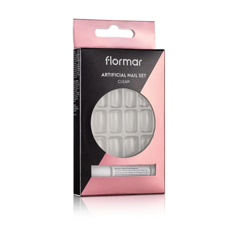 Flormar Transparent Fake Nail Set - Artificial Nail Set Clear - فلورمار