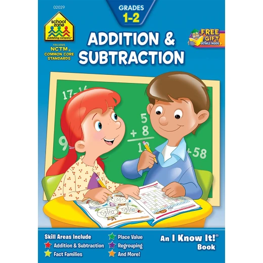School Zone Addition & Subtraction Workbook for Grades 1 & 2: Math Practice for Early Learners