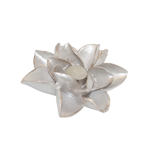 White Candle Holder in Flower Shape - Small