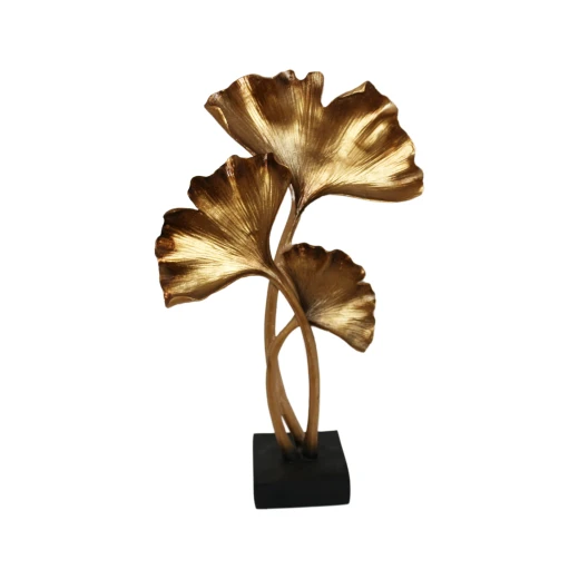 Plant Leaf Home Décor Piece, Gold