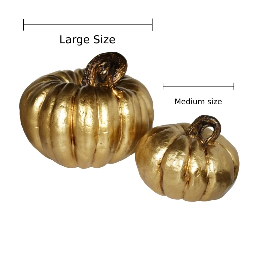 Elegant Pumpkin Decoration Piece, Gold, Large - Image 2