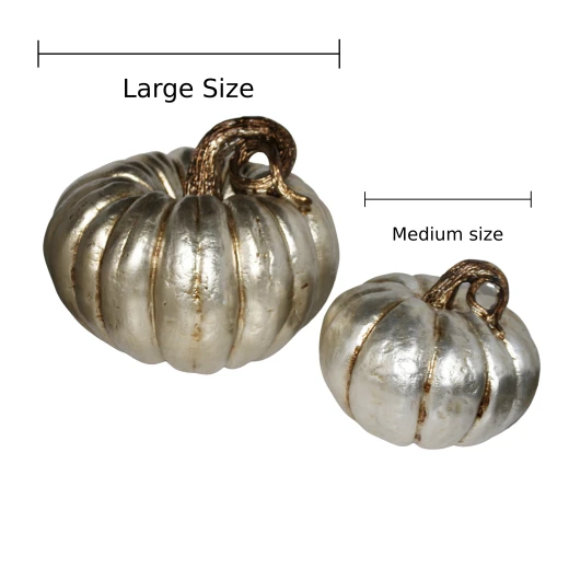 Elegant Pumpkin Decoration Piece, Silver, Large - Image 2