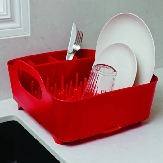 Umbra Tub Dish Rack, Red