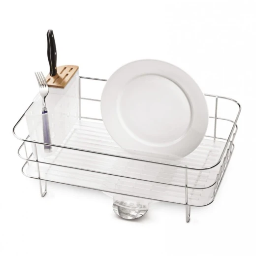Simplehuman Wire Frame Dish Rack, Frosted, Stainless Steel Simplehuman Wire Frame Dish Rack, Frosted, Stainless Steel