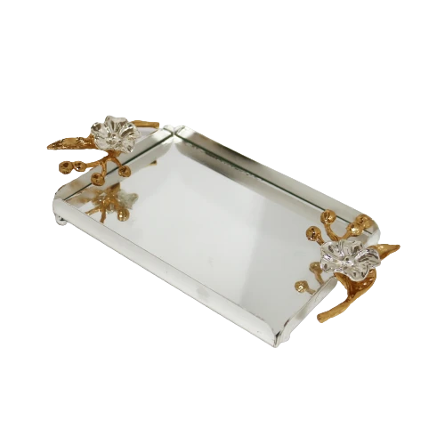 Set of Small Tray with 2 Gold Containers - Image 2