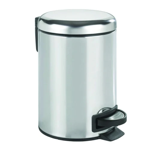 Wenko Leman Pedal Bin, 3 Liters, Stainless Steel, Silver Wenko Leman Pedal Bin, 3 Liters, Stainless Steel, Silver