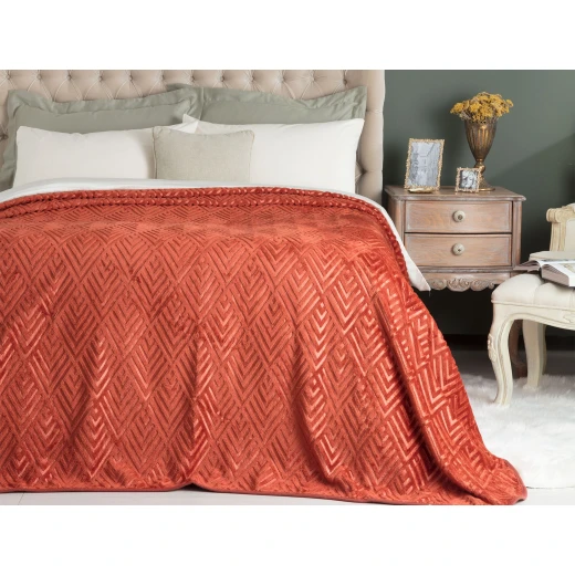 Madame Coco - Wellsoft Emboss Blanket - Double Tile Red Madame Coco - Wellsoft Emboss Blanket - Double Tile Red