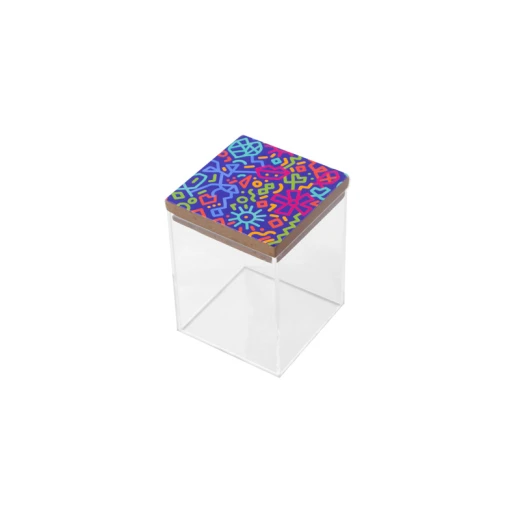 KHCF Plexi Box with a Wooden Top Cover Designed with Kid's Drawings or Positive Words KHCF Plexi Box with a Wooden Top Cover Designed with Kid's Drawings or Positive Words