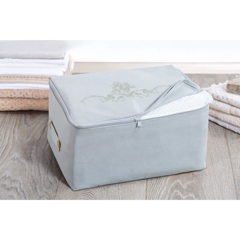 Madame Coco - Flower Printed Storage Bag, Stone - مدام كوكو