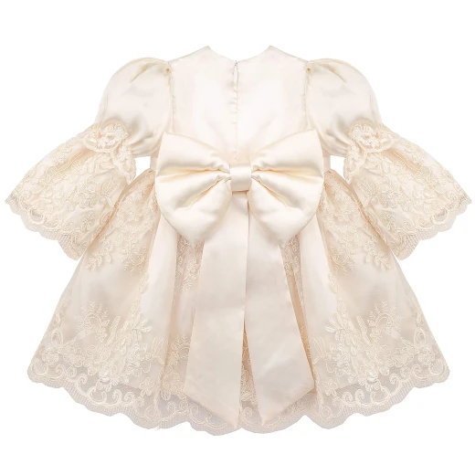 Little Princess 4 pieces Dress Set for 3-6 months Girl, Beige - Image 7