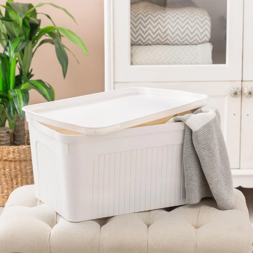 Madame Coco - Densy Box With Lid 27 Lt, Soft Ecru Madame Coco - Densy Box With Lid 27 Lt, Soft Ecru