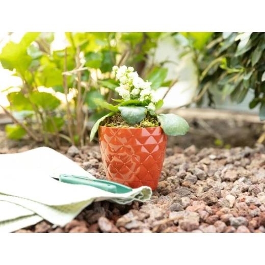 Madame Coco - Quilted Patterned Flower Pot Small, Terra Cotta Madame Coco - Quilted Patterned Flower Pot Small, Terra Cotta