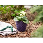 Madame Coco - Knitted Patterned Flower Pot Small, Purple - مدام كوكو