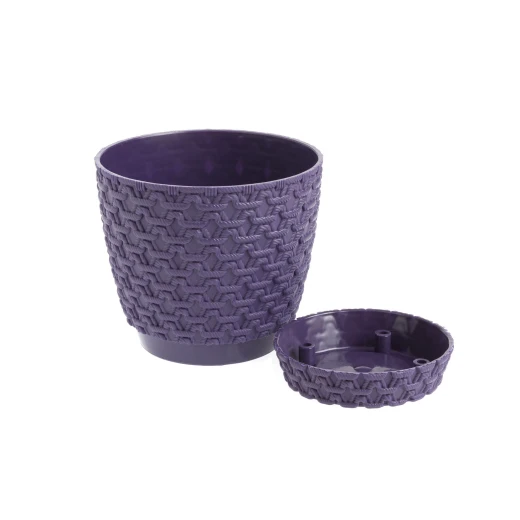Madame Coco - Knitted Patterned Flower Pot Small, Purple - مدام كوكو - Image 2