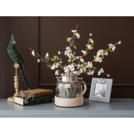 Madame Coco - Peach Artificial Flower, White Pink