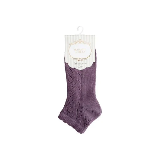 Madame Coco - Net Women's Sock, Damson - مدام كوكو - Image 2