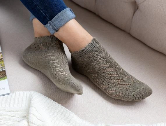Madame Coco - Net Women's Sock, Khaki - مدام كوكو