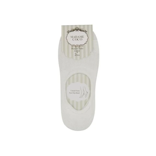 Madame Coco - Women's Socks 2-piece, Ecru - مدام كوكو - Image 2