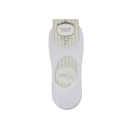 Madame Coco - Women's Socks 2-piece, White - مدام كوكو - Image 2