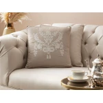 Madame Coco - Alix Embroidered Pillow Case, Light Brown - مدام كوكو