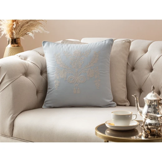 Madame Coco - Alix Embroidered Pillow Case, Blue Madame Coco - Alix Embroidered Pillow Case, Blue