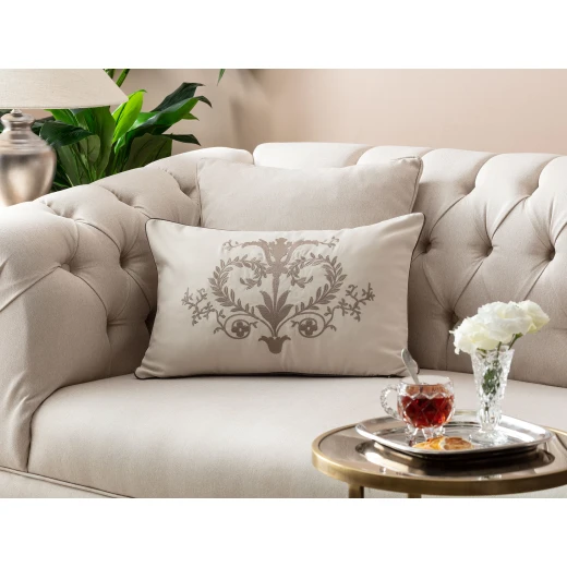 Madam Coco - Celie Embroidered Pillow Case, Stone Madam Coco - Celie Embroidered Pillow Case, Stone