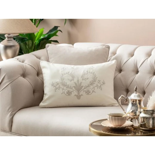 Madam Coco - Celie Embroidered Pillow Case, Beige Madam Coco - Celie Embroidered Pillow Case, Beige