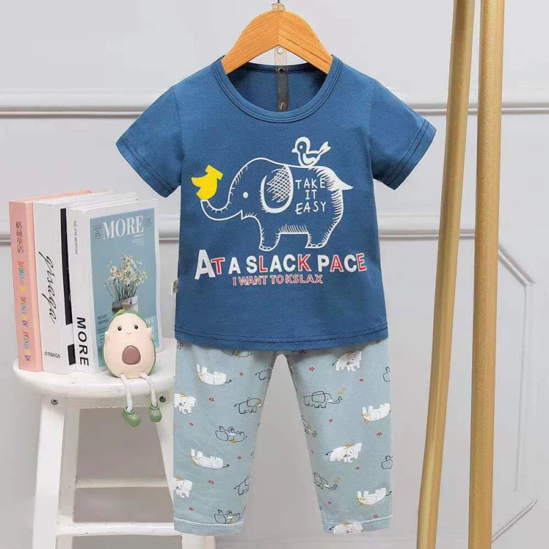 Half Sleeves T-Shirt & Lounge Pants Pajama Set, Take it Easy Design, 3 Years
